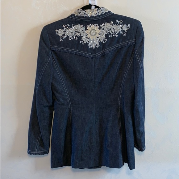 Escada Denim Blazer with Sequins - Picture 4 of 6